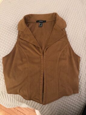 Forever 21 Women's Camel Suede-Look Sleeveless Top